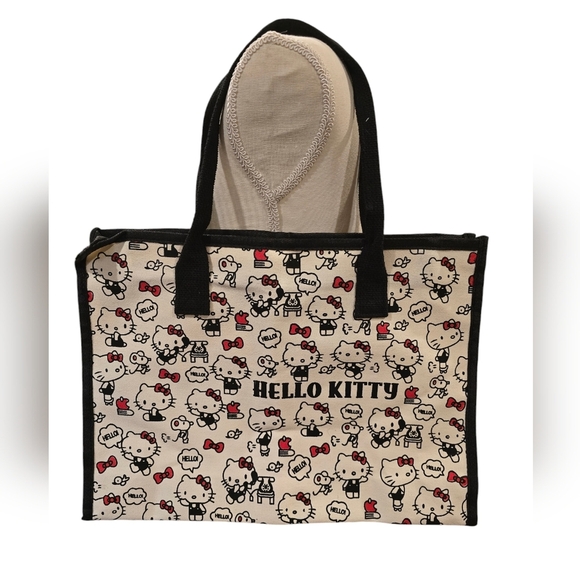 Hello Kitty Black, Red, and White Canvas Tote Bag - Picture 2 of 8